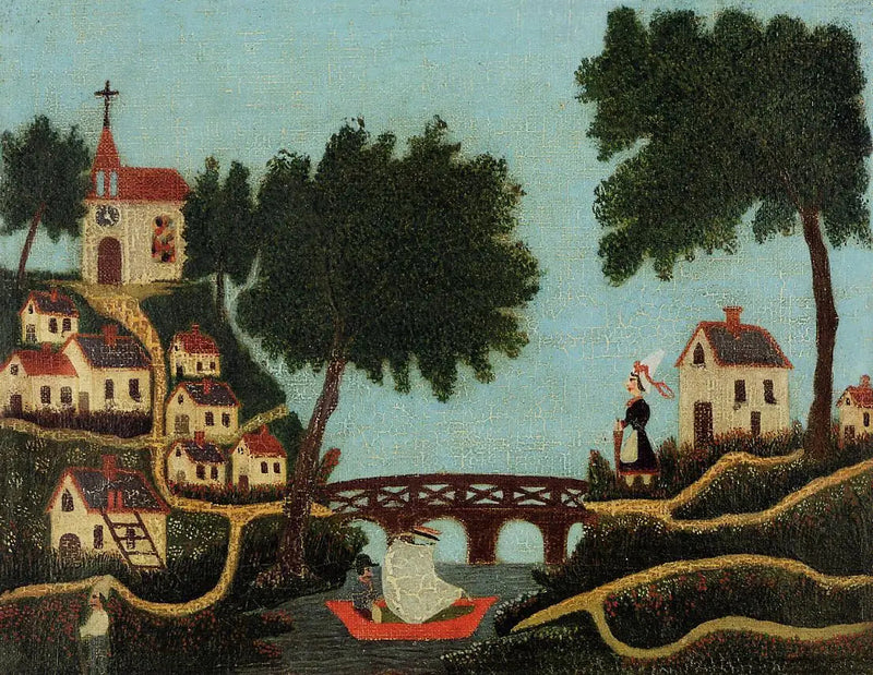 風景、橋 - アンリ・ルソー