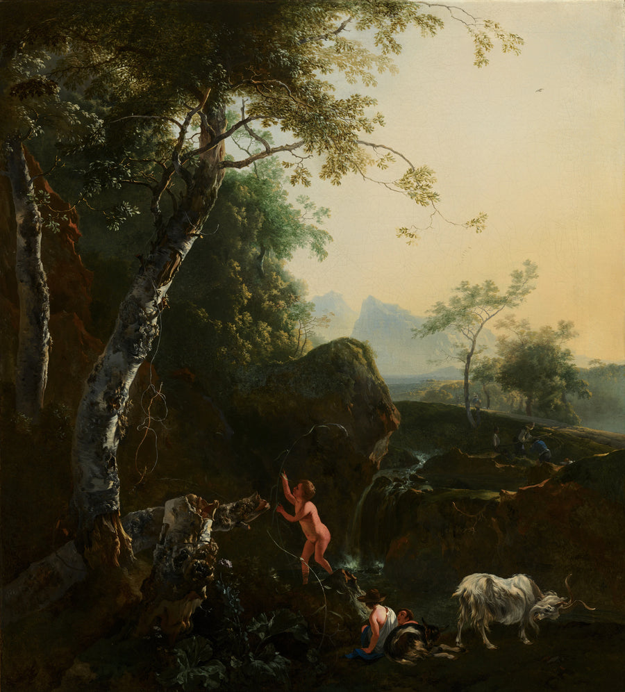 Paysage de montagne avec cascade - Adam Pynacker