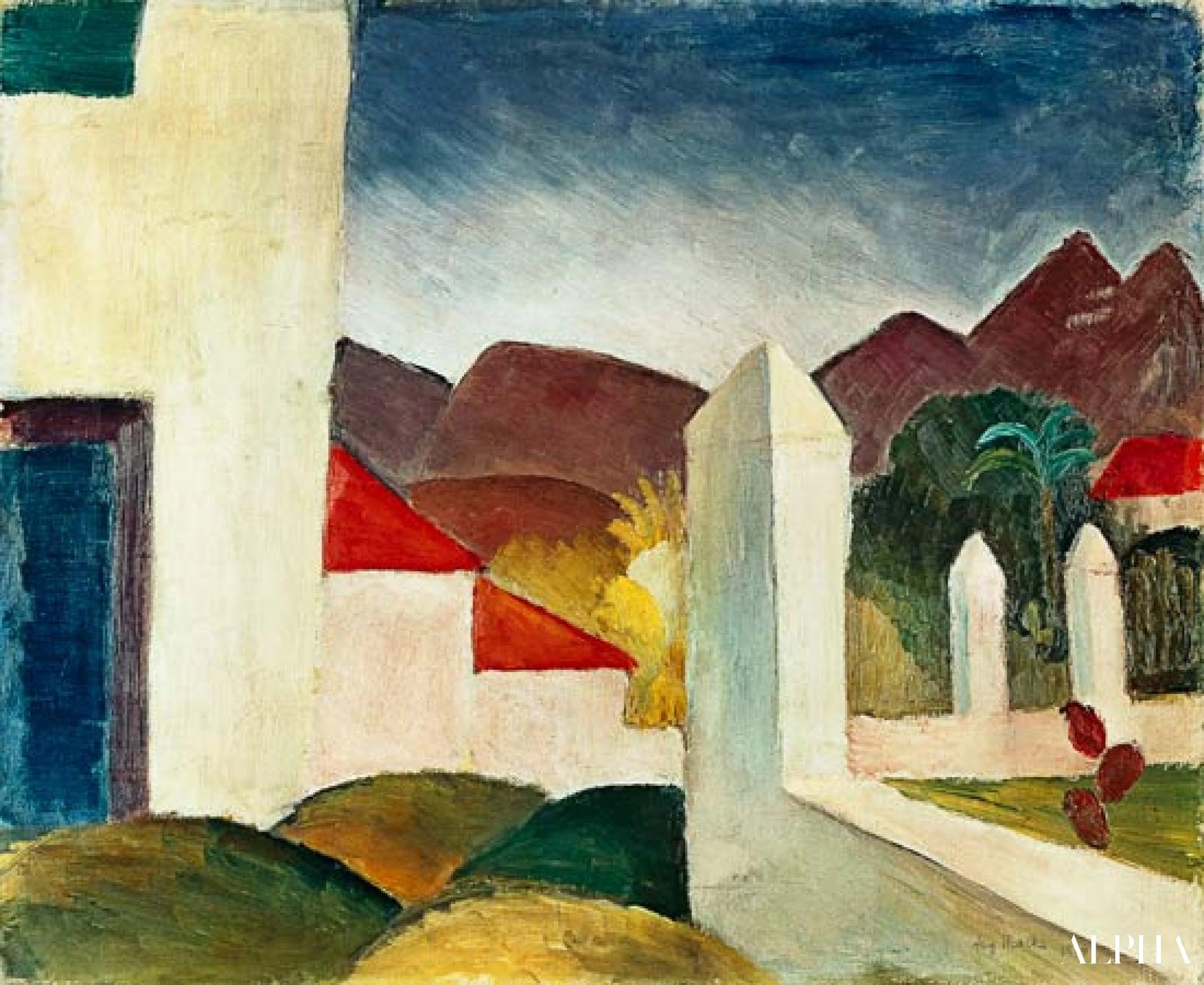 チュニジアの風景 - August Macke - 高級絵画および絵画の複製
