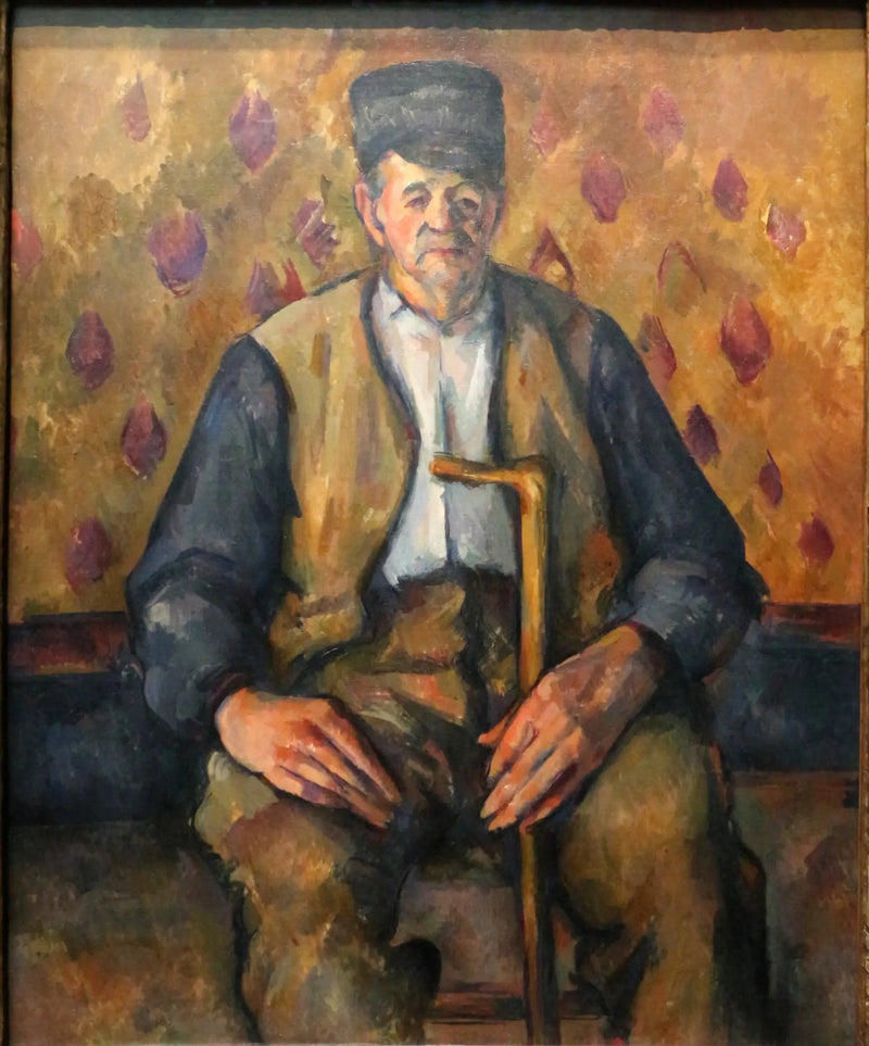 座っている農民 - ポール・セザンヌ