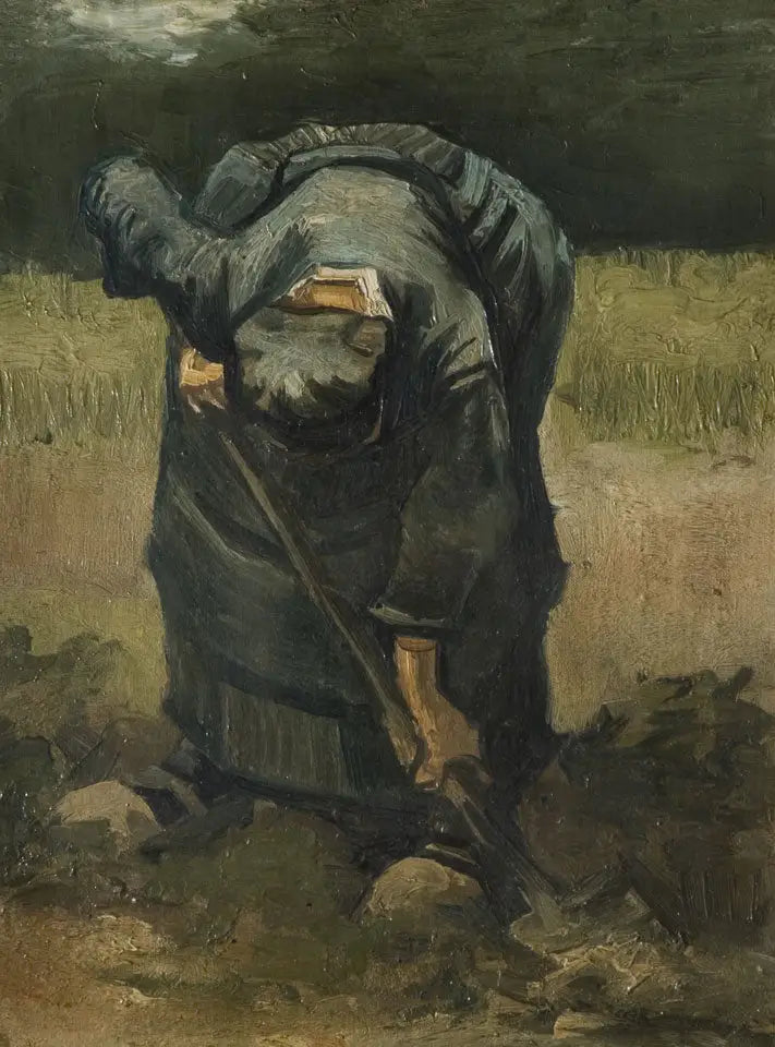 Paysanne creusant - Vincent van Gogh image 1 copie de tableau peinte à la main
