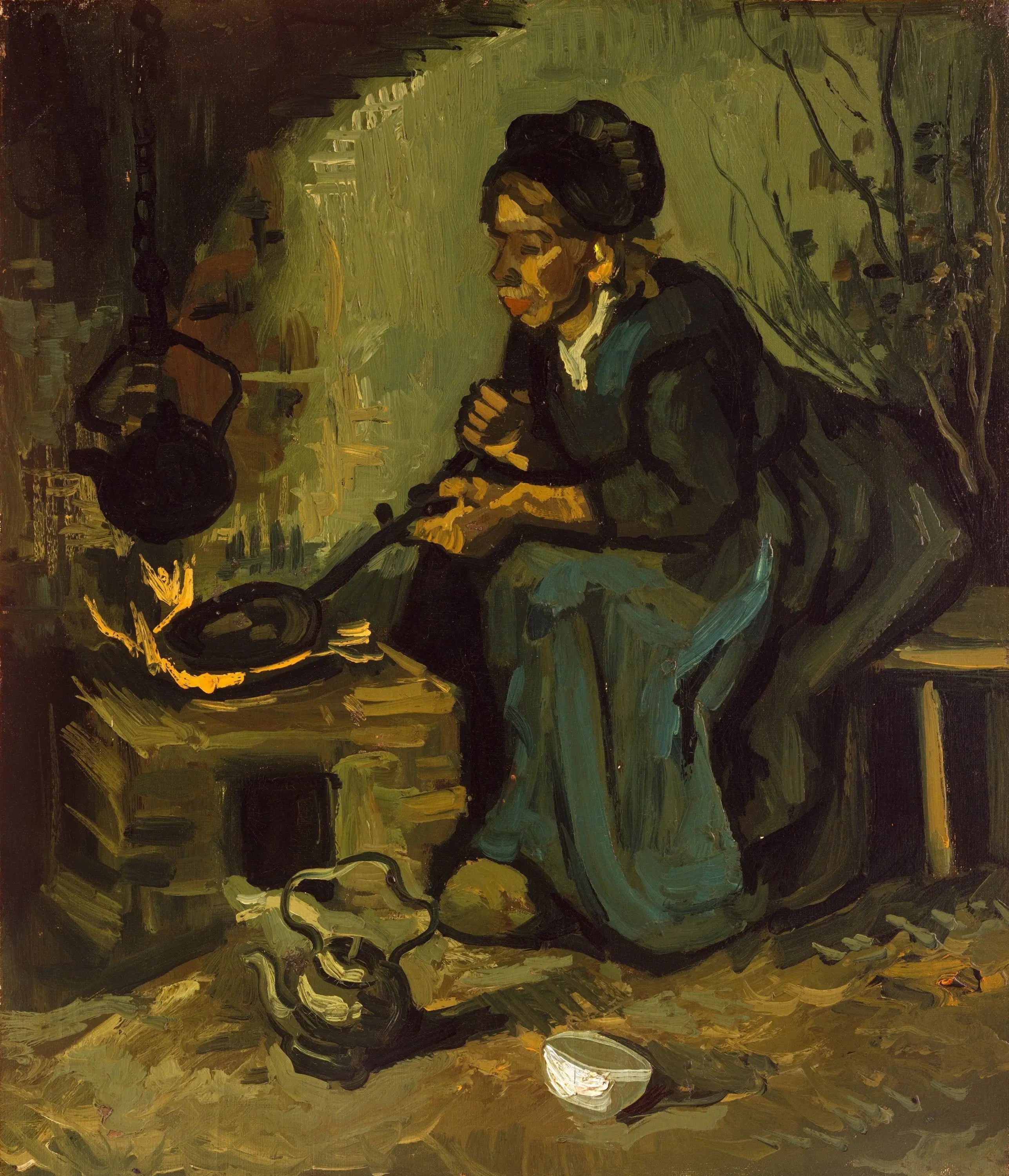 Reproduction du tableau « Paysanne faisant la cuisine. - Vincent van Gogh » par Alpha Reproduction en peinture à l’huile
