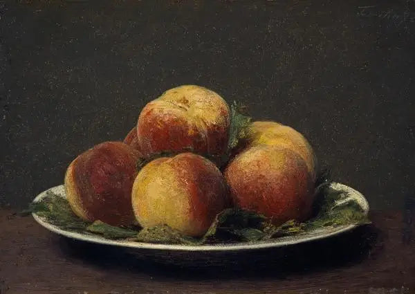 フルーツの桃の皿の上に - アンリ・ファンタン＝ラトゥール

Source:
Pêches sur un plat - Henri Fantin-Latour