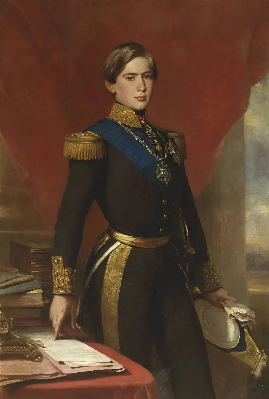 ペドロ5世、ポルトガル王（1837-1861） - フランツ・ザヴェル・ウィンターハルター

Source:
Pedro V, roi du Portugal (1837-1861) - Franz Xaver Winterhalter