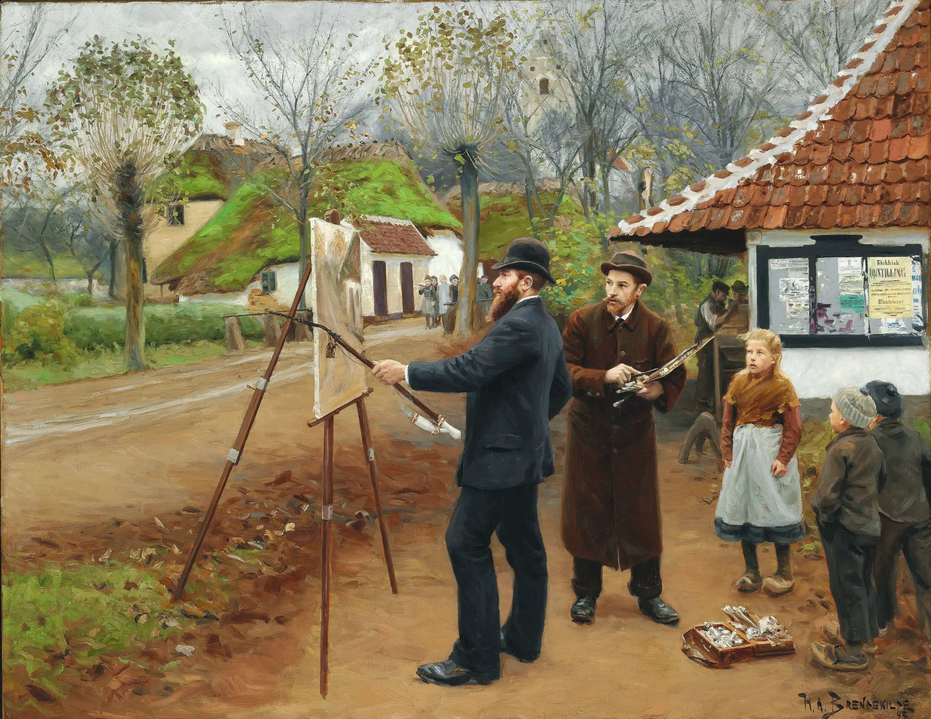 Peinture de L. A. Ring près de la forge d’Aasum - H. A. Brendekilde - Alpha Reproduction
