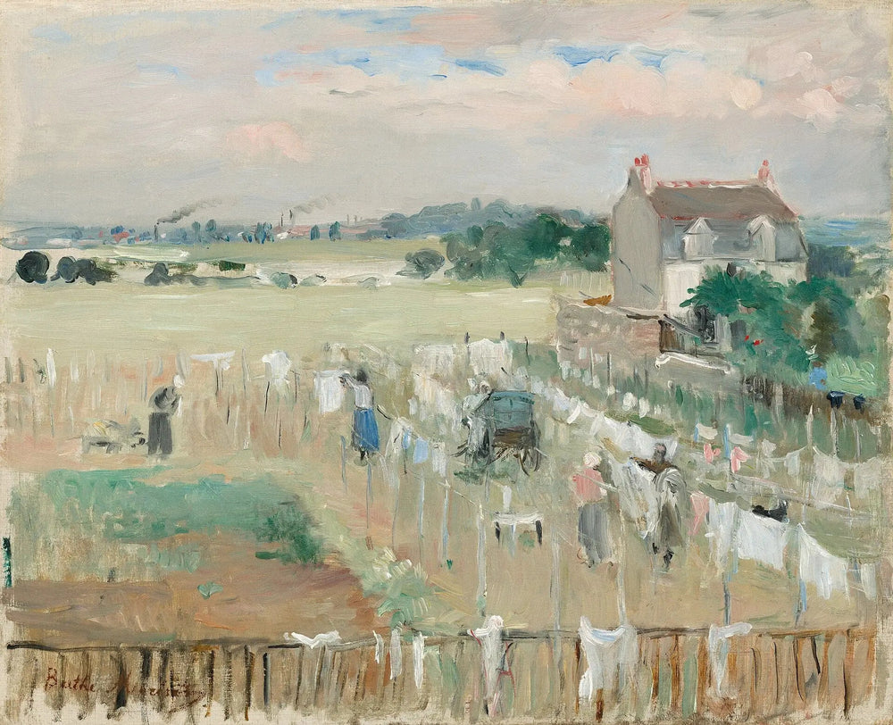 Percher de blanchisseuses - Berthe Morisot image 1 reproduction artisanale de tableau