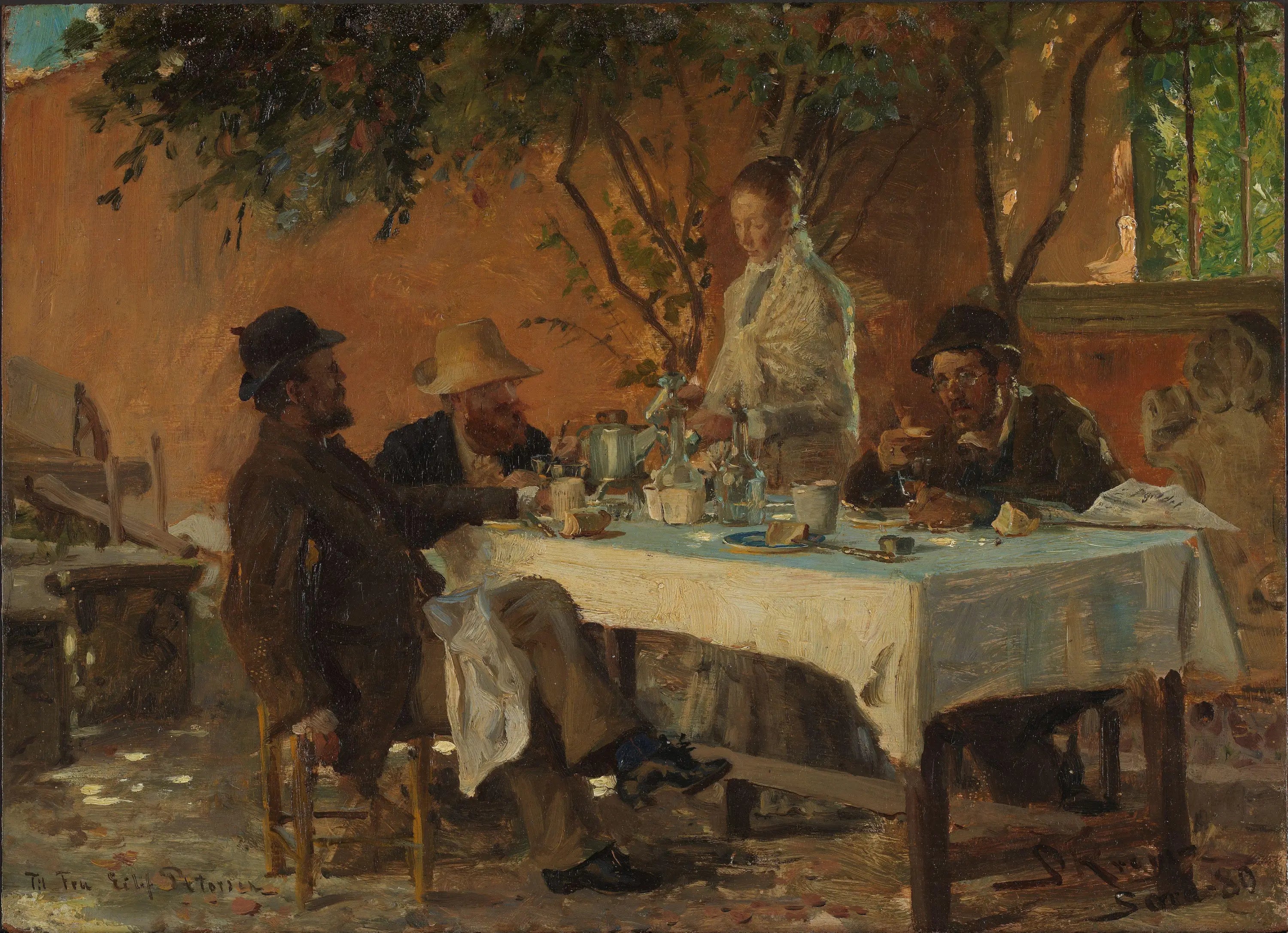 Petit-déjeuner à Sora - Peder Severin Krøyer image 1 reproduction artisanale de tableau