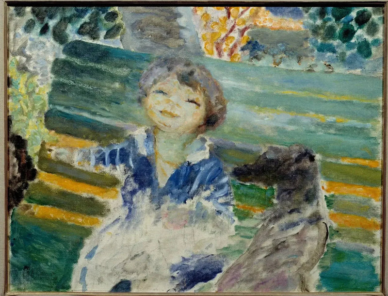 小さな女の子と彼女の犬 - ピエール・ボナール