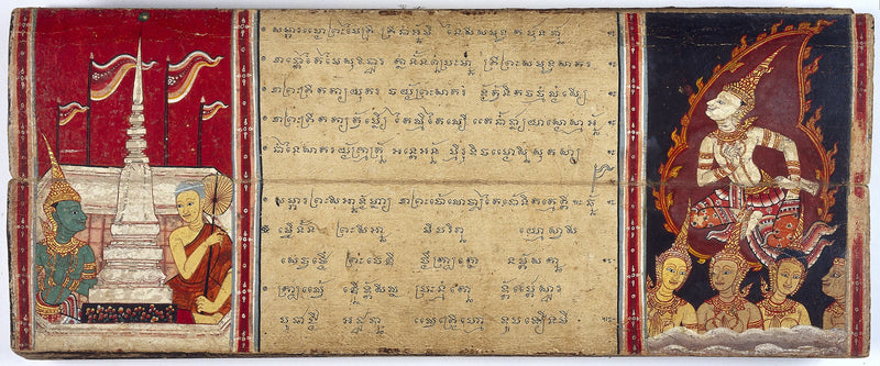 Phra Malai et Indra parmi les divinités - Artiste thaïlandais anonyme