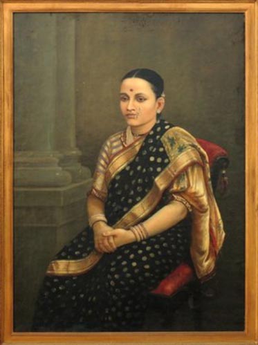 Portrait de femme - Raja Ravi Varma
