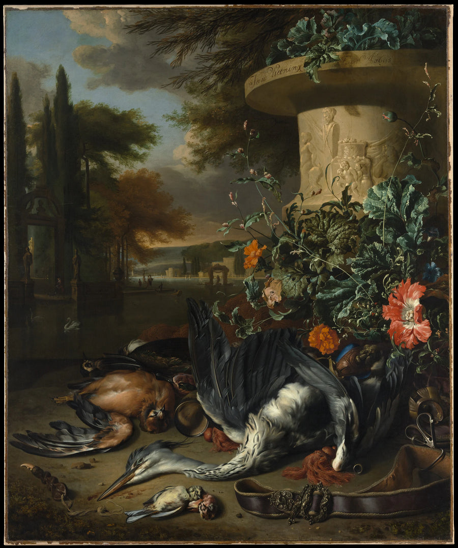 Pièce de jeu avec un héron mort - Jan Weenix