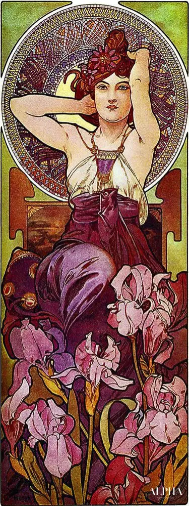 Pierres précieuses : améthyste - Mucha - Reproductions de tableaux et peintures haut de gamme