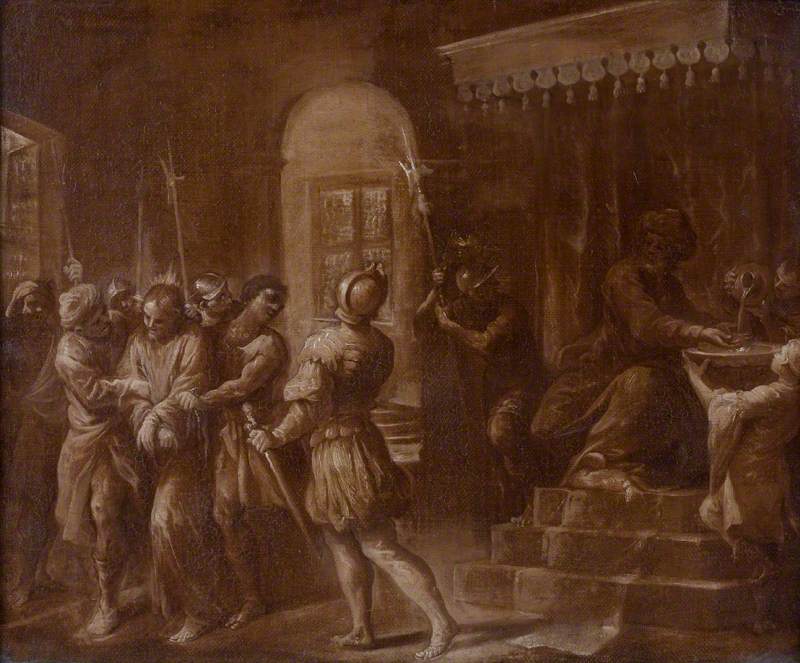 Pilate se lavant les mains - Salvator Rosa image 1 copie peinte à la main à l’huile