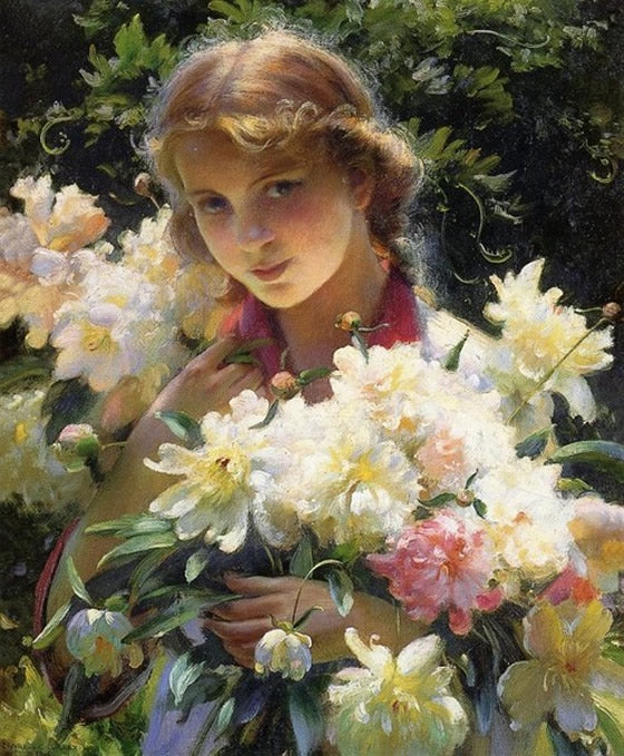 Pivoines par Charles Courtney Curran, peinture de pivoines