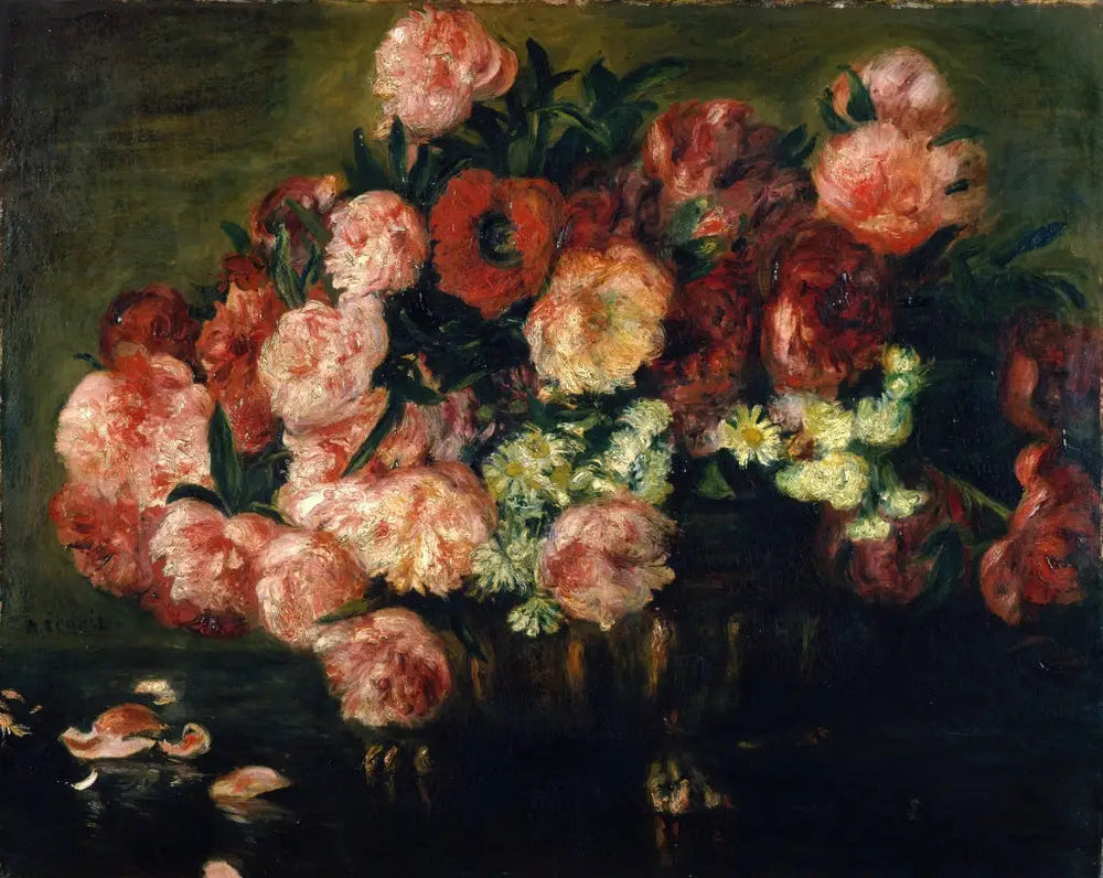 Pivoines dans un vase - Pierre-Auguste Renoir image 1 tableau peint à l’huile sur toile