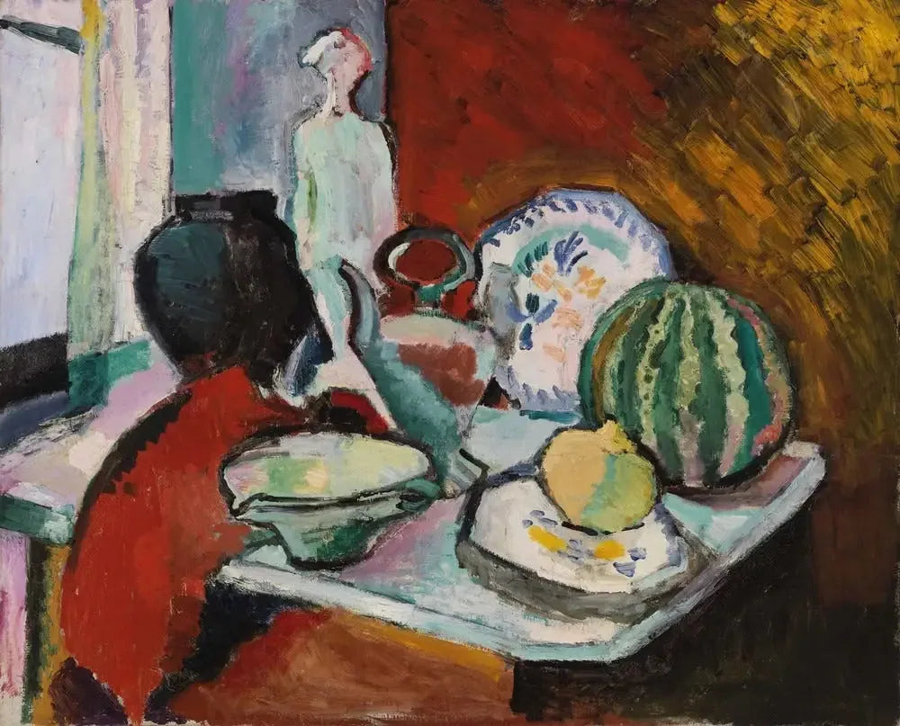 Plats et Melon (Assiettes et melon) - Henri Matisse image 1 reproduction artisanale de tableau
