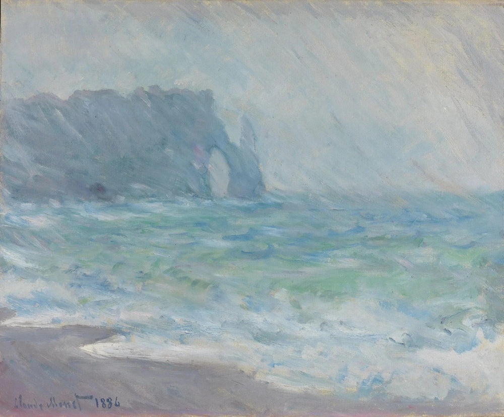 Pluie à Étretat - Claude Monet image 1 reproduction de peinture à l’huile