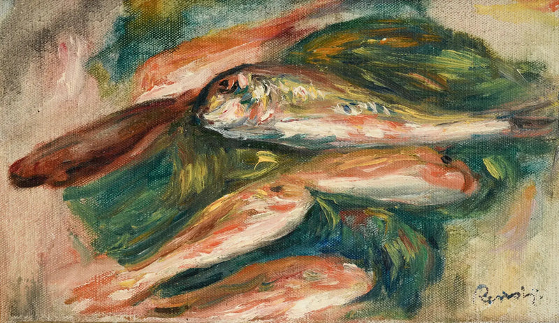 緑の葉の上の魚 - ピエール＝オーギュスト・ルノワール