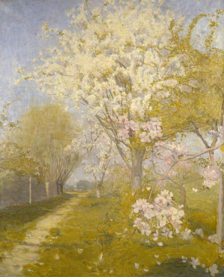 Pommiers en fleurs à Dennemont - Charles Conder image 1 reproduction de peinture à l’huile