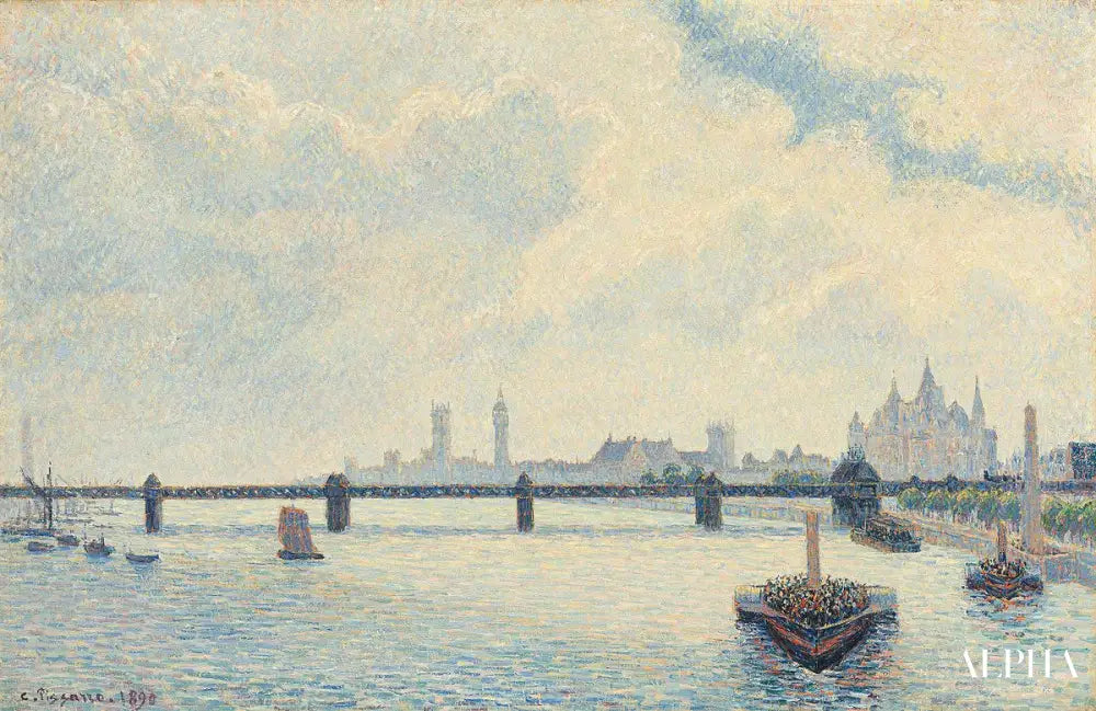 Pont de Charing Cross - Camille Pissarro - Reproductions de tableaux et peintures haut de gamme