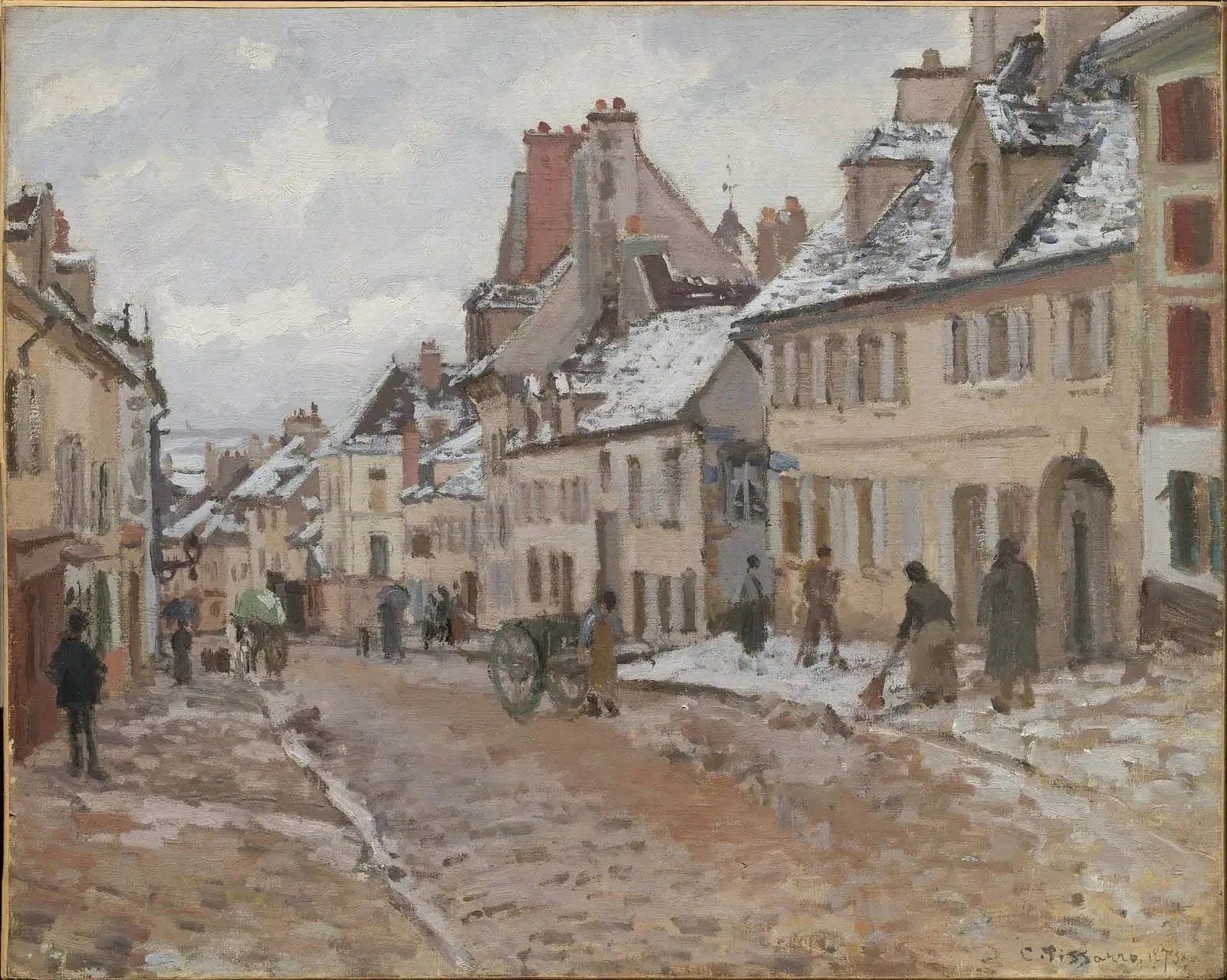 Pontoise, le chemin de Gisors en hiver - Camille Pissarro image 1 tableau peint à l’huile sur toile