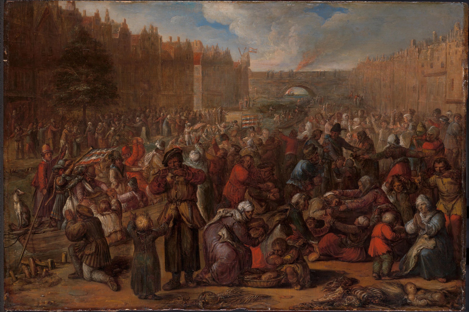 La population affamée après la levée du siège de Leiden - Otto van Veen