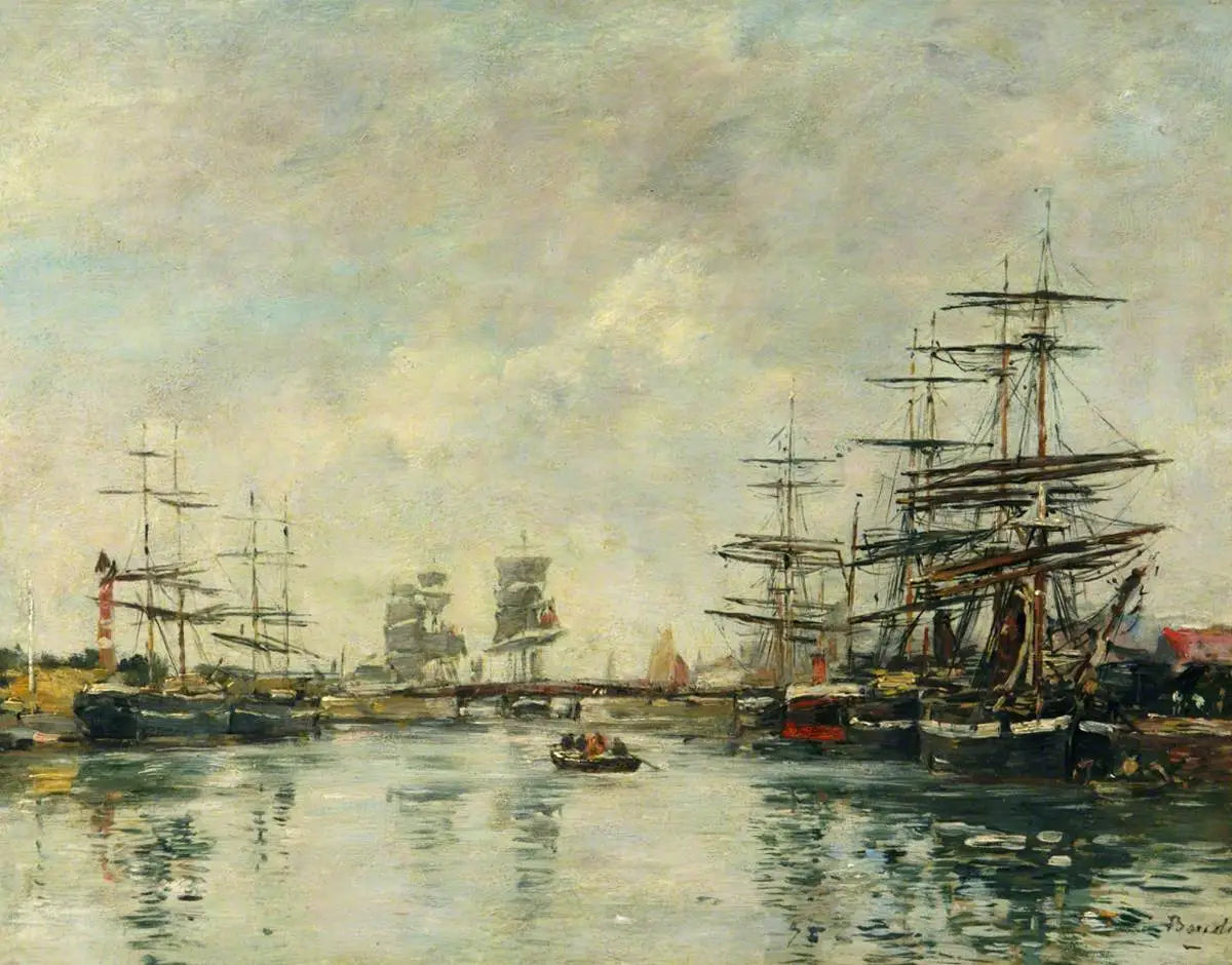 Port d'Honfleur - Eugène Boudin image 1 reproduction artisanale de tableau