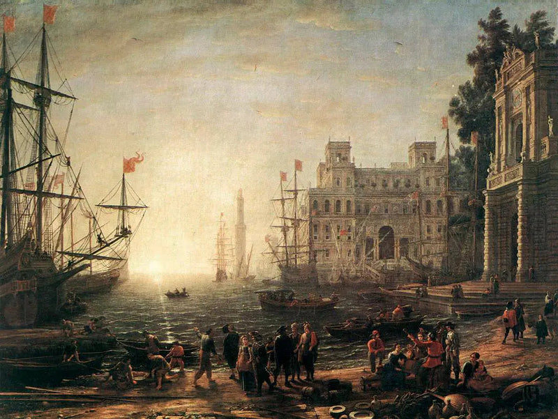 港とヴィラ・メディチのある港湾 - クロード・ロラン

Source:
Port de mer avec Villa Médicis - Claude Lorrain