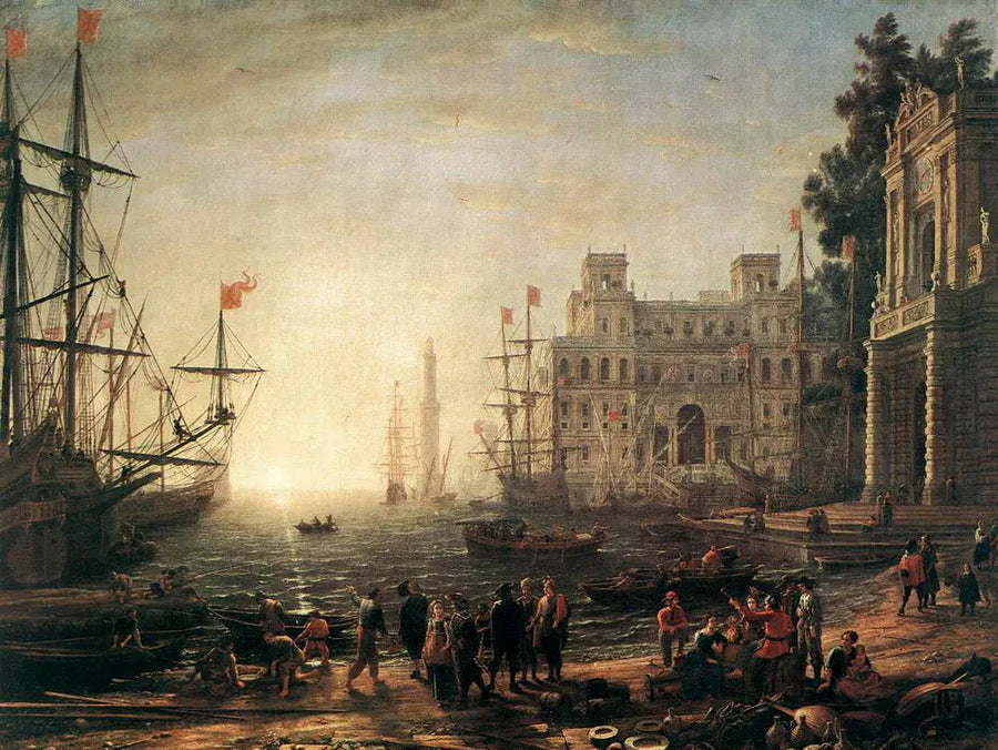 港とヴィラ・メディチのある港湾 - クロード・ロラン

Source:
Port de mer avec Villa Médicis - Claude Lorrain