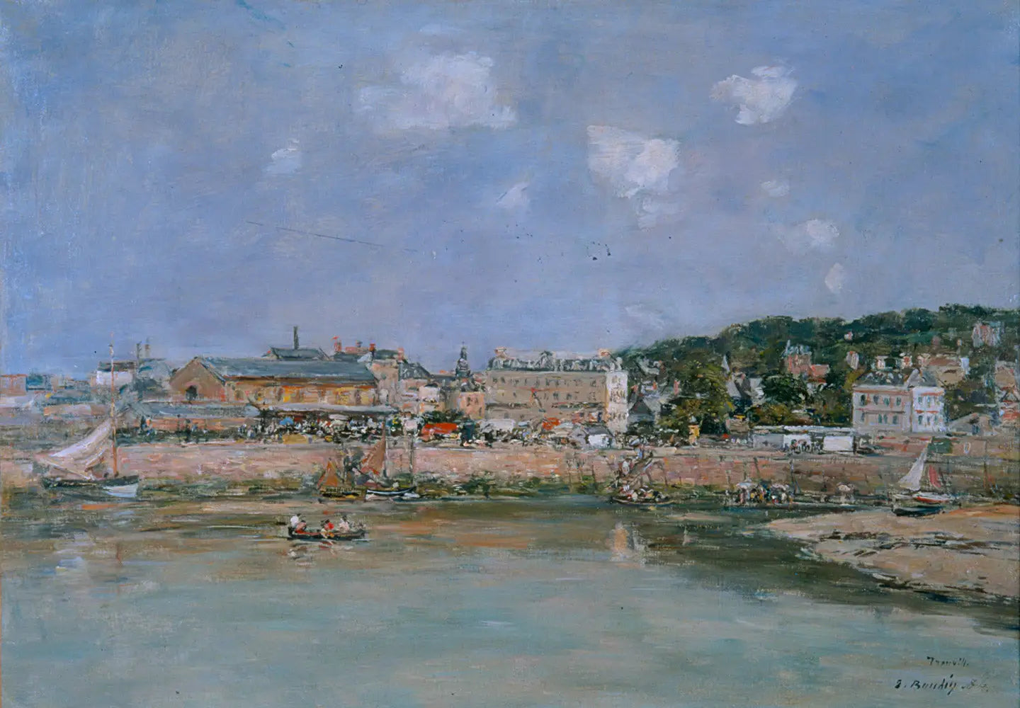 Port de Trouville - Eugène Boudin image 1 copie de tableau peinte à la main