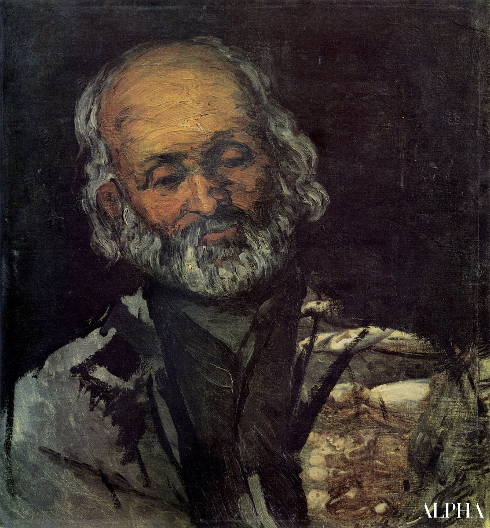 年配の男性の肖像 - Paul Cézanne - 高級絵画および絵画の複製
