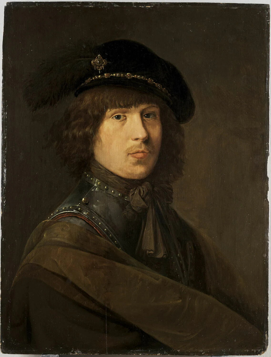 Portrait de l'artiste en cuirasse et coiffé d'un béret à plume - Pieter Potter