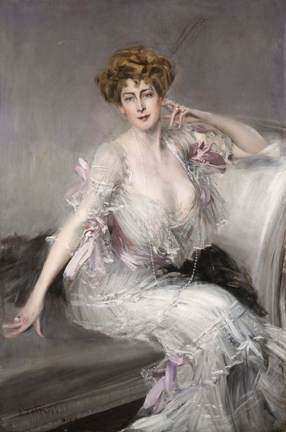 Portrait d'Anna Elisabeth Hansen - Giovanni Boldini image 1 copie de tableau peinte à la main