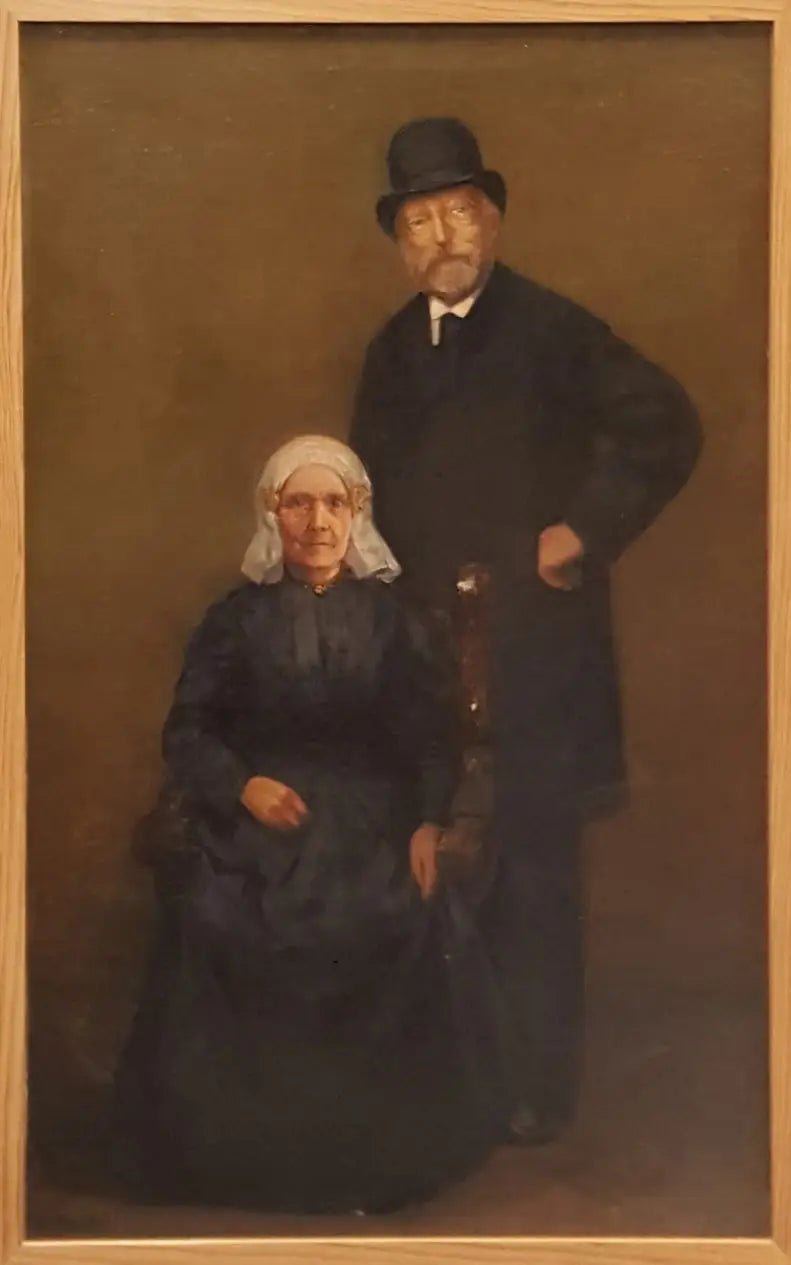エグバート・カイパーズの肖像（1828-1892）とヤンチェ・ウィーゲルスマ（1828年-...） - ピート・モンドリアン