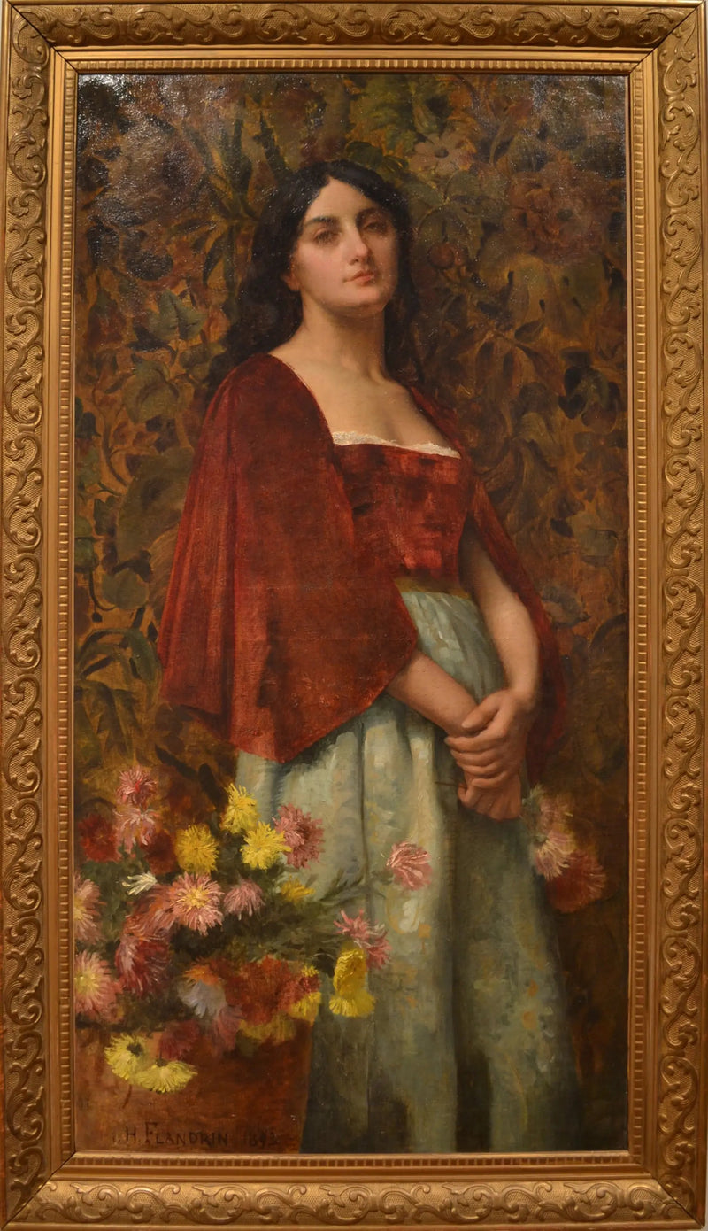 イタリア女性の肖像 - ヒッポリュテ・フランドラン