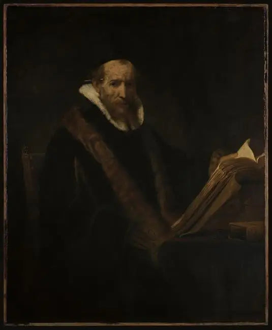 Portrait d'un érudit à son bureau (anciennement appelé Lipse) - Rembrandt image 1 reproduction de peinture à l’huile