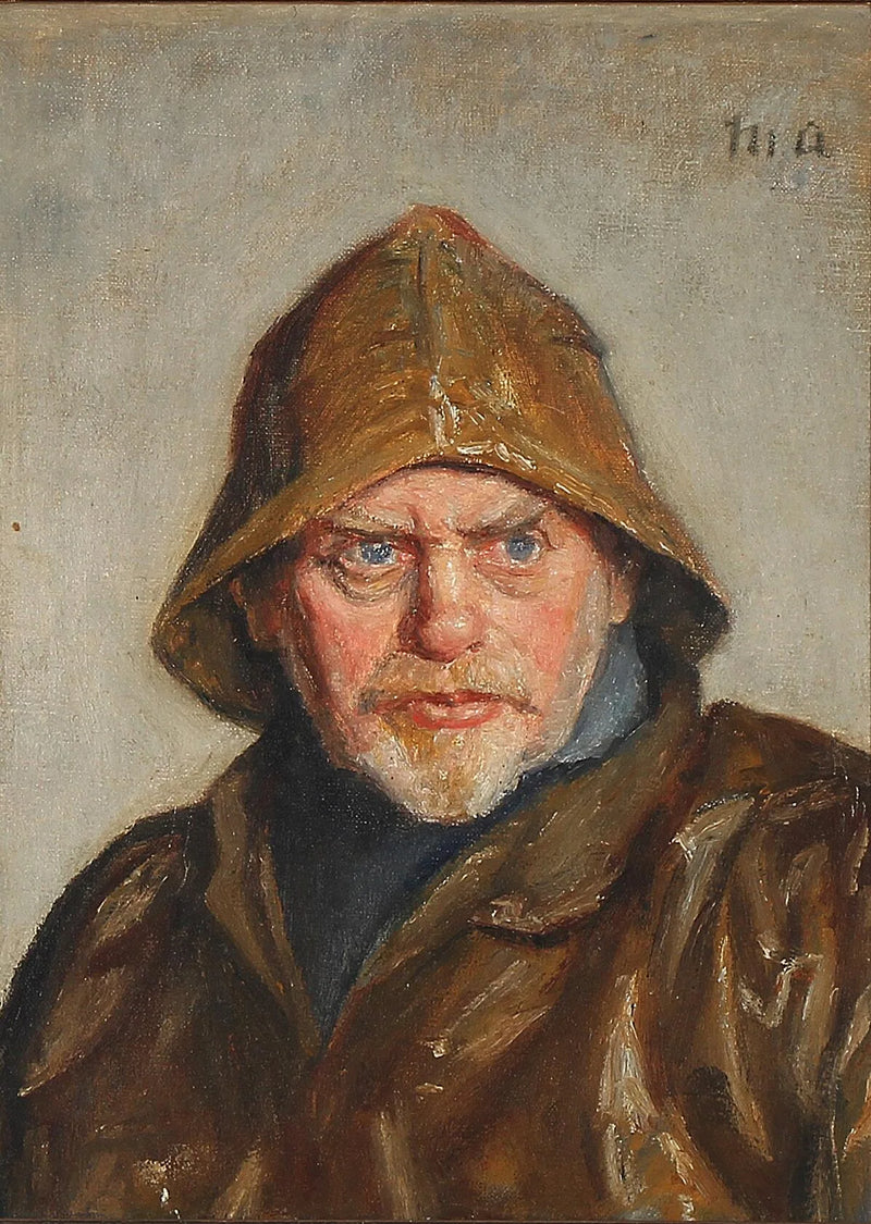 Portrait d'un pêcheur de Skagen. (Peinture de M. Ancher) - Michael Peter Ancher
