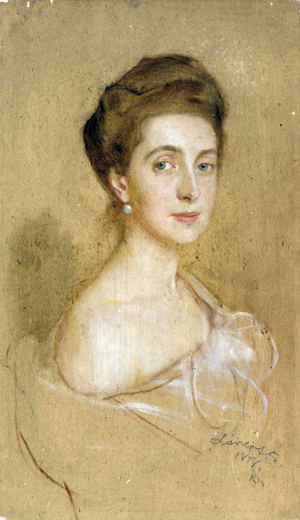Portrait d'une dame à la perle - Philip de László image 1 copie de tableau peinte à la main