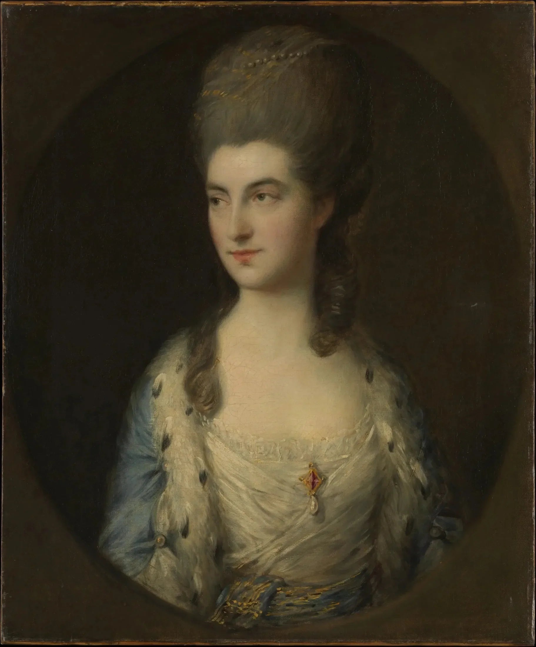 Portrait d'une jeune femme, dite Miss Sparrow - Thomas Gainsborough image 1 reproduction artisanale de tableau