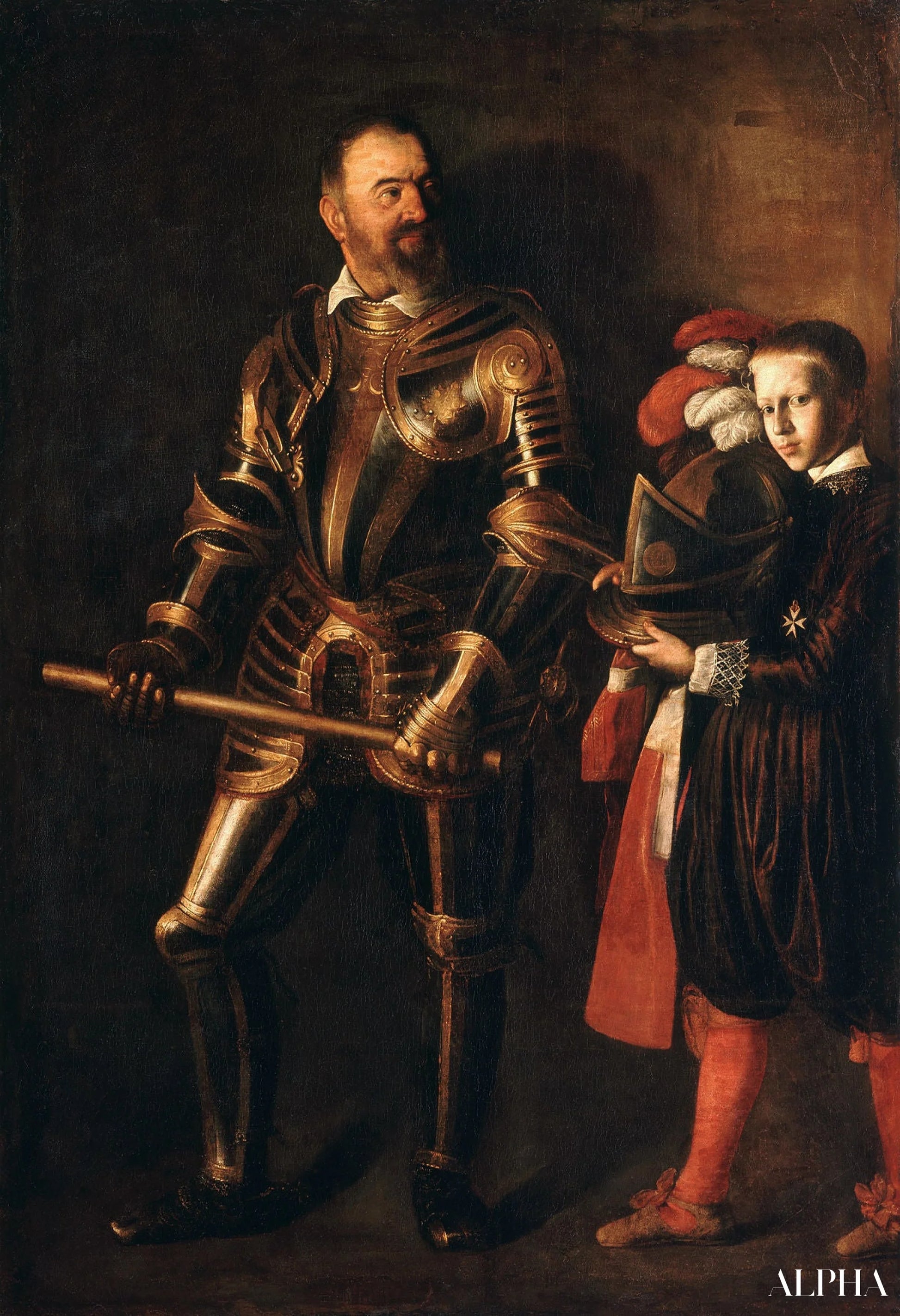 1601年から1622年までのマルタ騎士団総長アロフ・ド・ウィニャクールの肖像（1547年-1622年）、カラヴァッジョ風 - 高級絵画および絵画の複製