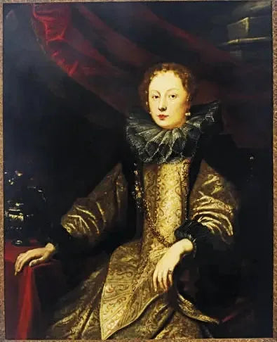 マルチェッロ・デュラッツォ（1593-1632）の妻バッティーナ・バルビの肖像画

Source:
Portrait de Battina Balbi, épouse de Marcello Durazzo (1593-1632) - Antoine van Dyck