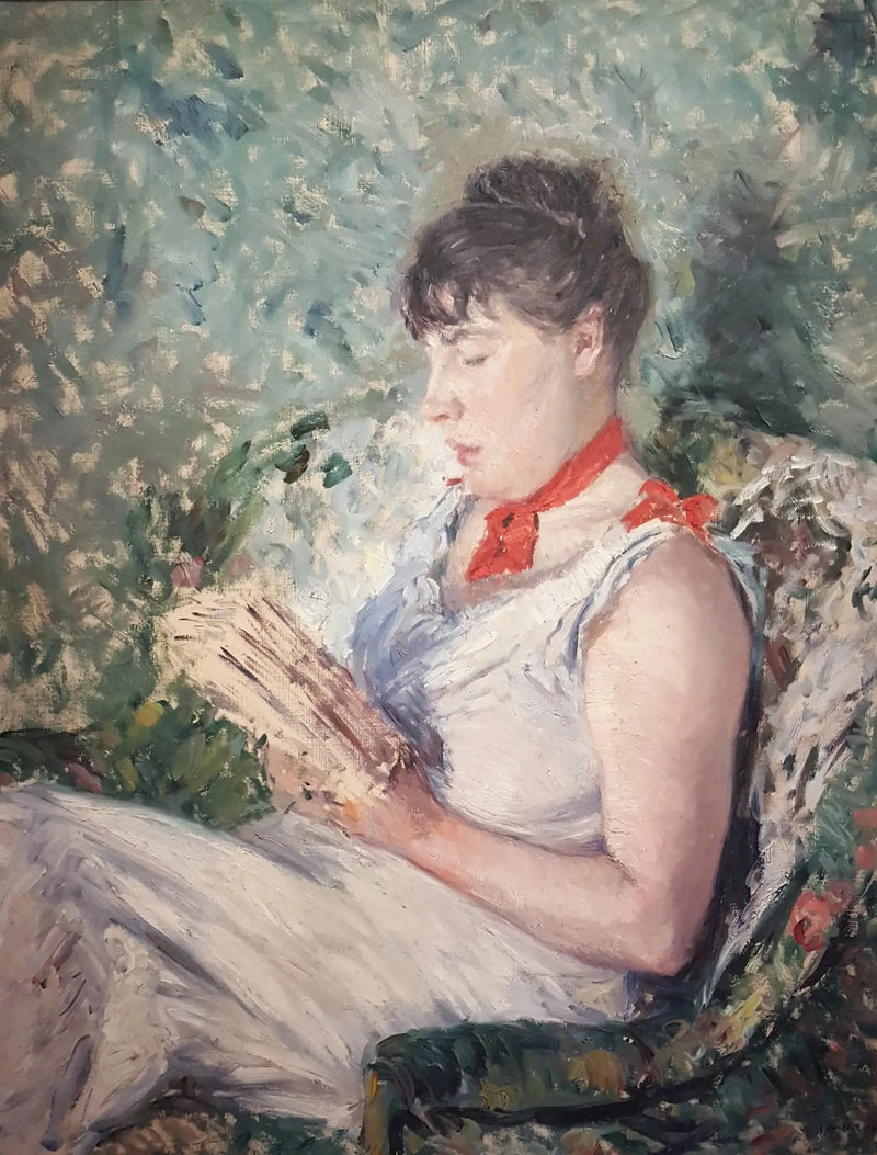 座っている女性の肖像、読書中 - ギュスターヴ・カイユボット