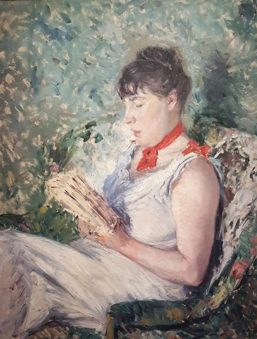 座っている女性の肖像、読書中 - ギュスターヴ・カイユボット