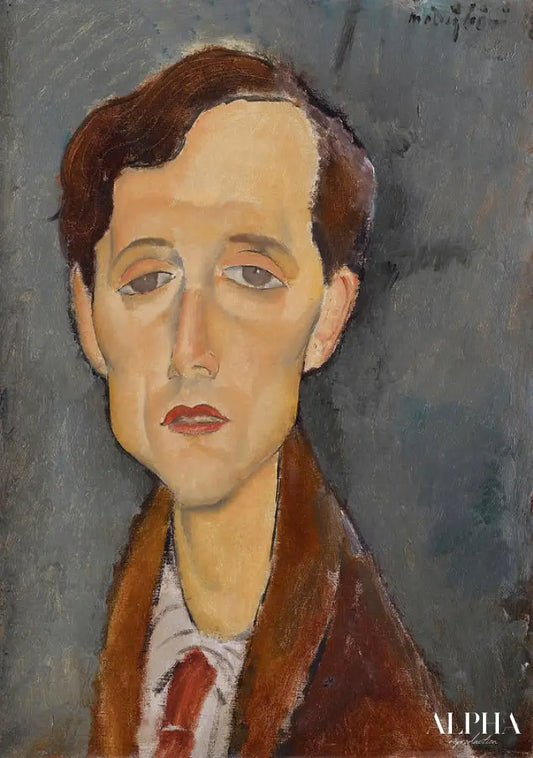 Portrait de Franz Hellens - Amedeo Modigliani - Reproductions de tableaux et peintures haut de gamme