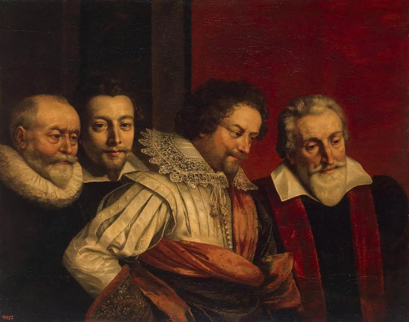 パリ市議会の4人のメンバーのグループポートレート（失われた絵画の断片） - フランス・プルバス・ザ・ヤンガー

Source:
Portrait de groupe de quatre membres du Conseil de Paris (fragment du tableau perdu) - Frans Pourbus the Younger