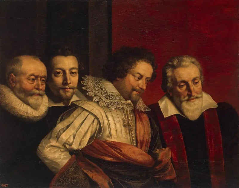パリ市議会の4人のメンバーのグループポートレート（失われた絵画の断片） - フランス・プルバス・ザ・ヤンガー

Source:
Portrait de groupe de quatre membres du Conseil de Paris (fragment du tableau perdu) - Frans Pourbus the Younger