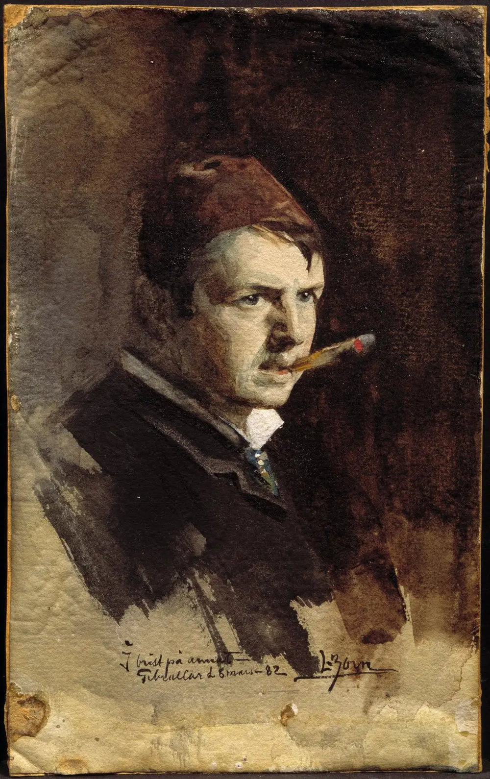 Portrait de l'artiste - Anders Zorn image 1 reproduction artisanale de tableau
