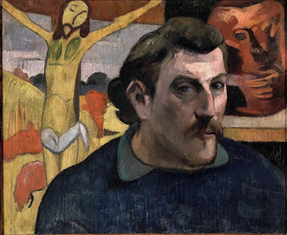 Portrait de l'artiste au Christ jaune - Paul Gauguin image 1 tableau peint à l’huile sur toile