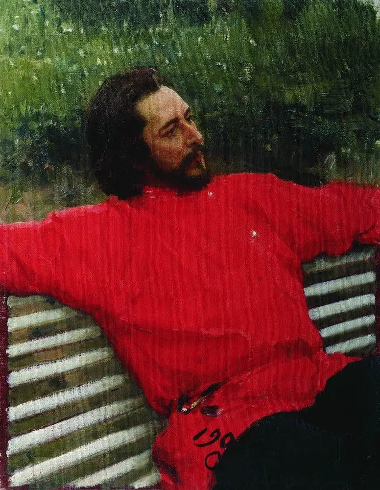 レオニード・ニコライエヴィチ・アンドレイエフの肖像（夏の滞在） - イリヤ・レーピン

Source:
Portrait de l'écrivain Leonid Nikolaïevitch Andreïev (séjours d'été). - Ilya Repin