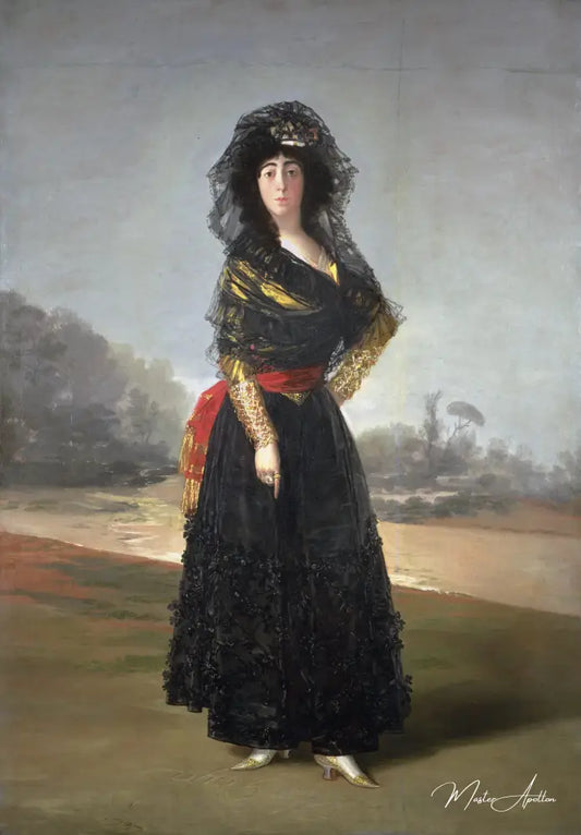 Portrait de la duchesse d'Albe en noir - Francisco de Goya - Reproductions de tableaux et peintures haut de gamme